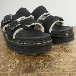 Sandalias Dr Martens Myles Deslizantes Plataforma Gamuza Reino Unido 6 Piel de Oveja - Imagen 1 de 11
