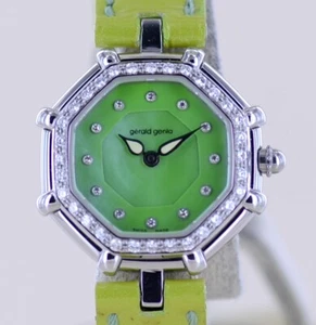 Gerald Genta Uhr Success green Diamond MOP Dial Luxusuhr super rar - Bild 1 von 18