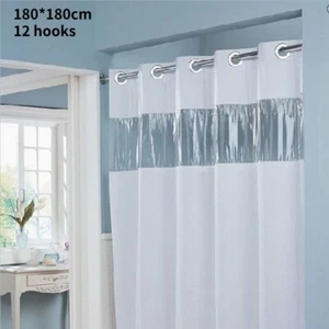 Polyester Hotel Shower Curtain With Stripes And Grommets For Modern Bathroom - Picture 1 of 1