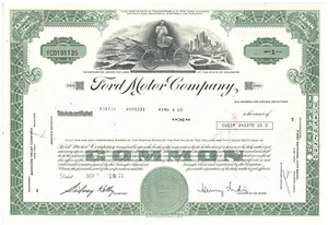 Ford Motor Company. Stock Certificate. 1971 - Picture 1 of 1