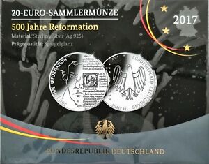 20 Euro Sammlermünze Sterlingsilber Ag925 Deutschland 2017