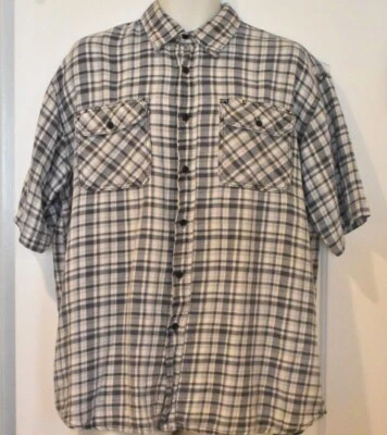 Camisa gris manga corta de franela a cuadros talla XL Craftsman para hombre Foto 1 de 3