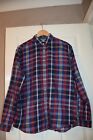 Joules Superduper Classic Fit Checked Shirt Size L Navy Red Blue Yellow White