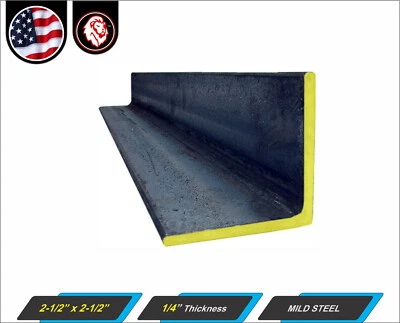 2-1/2" x 2-1/2" Metal Angle Bar - 1/4" gauge - Mild Steel - 36" Inch Long (3-ft) Foto 1 de 3