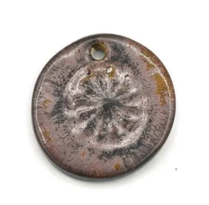 Poppy Designer Charms for Jewelry Making, Artisan Clay Charms Handmade Textured - Picture 1 of 9
