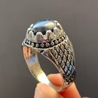 Viking Antique Silver Ring with Authentic black Stone, Norse Jewelry
