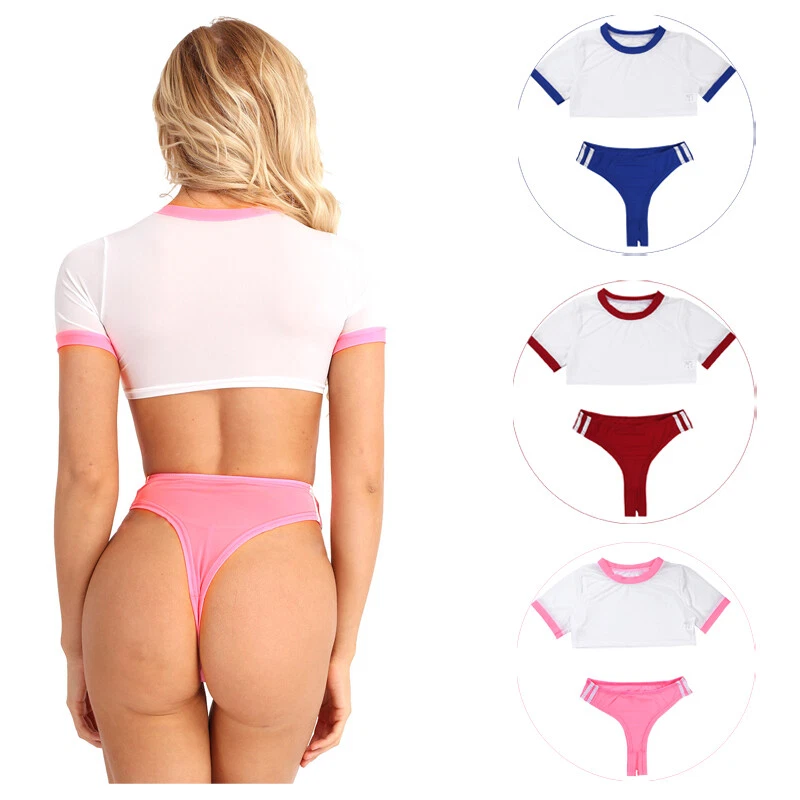 Sexy Mujeres 2 Piezas Lencería Conjunto Colegialas Juegos con disfraces Marinero Traje de Baño Disfraces ## Foto 1 de 4