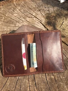 Horween Chromexcel Leather Brown Bifold Wallet Slimline Minimalist Vintage Style - Picture 1 of 6