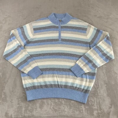 PETER MILLAR Summer 1/4 Zip Sweater Men XL British Grey Multi Wool Linen NWOT - Image 1 of 4