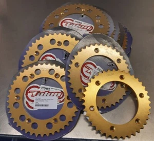 Talon Kettenrad Alu gold, Honda MX, Cross, Enduro TR113, 43T - Bild 1 von 2