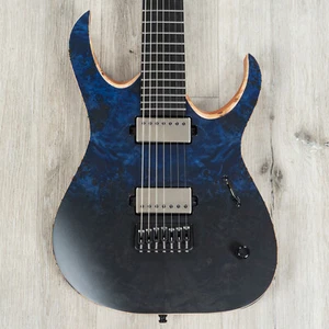 Mayones Duvell Elite 7 B26.5" 7-String Baritone Guitar, Blue to Black Horizon - Picture 1 of 11
