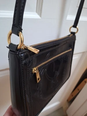 Lauren Ralph Lauren 1967 Vintage Patent Leather Equestrian Crossbody Bag For... - Image 1 of 4