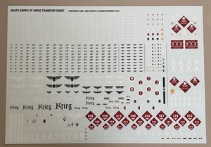 Death Korps of Krieg Transfers Decal Sheet Kill Team Warhammer 40k WH40k GW New - Picture 1 of 1