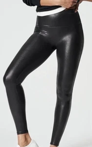 Spanx Damen Leggings schwarz High Waist Schlankmacher Kunstleder XL - Bild 1 von 13