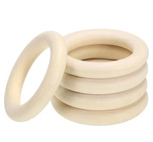 90 mm 3,5 Zoll unvollendete Naturholzringe Holzschlaufenring 15 mm dick 5 Stück - Bild 1 von 10