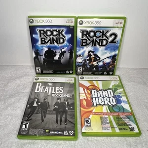 Xbox 360 Rock Band Bundle - Rock Band 1 &2 Beatles Band Hero - Picture 1 of 10