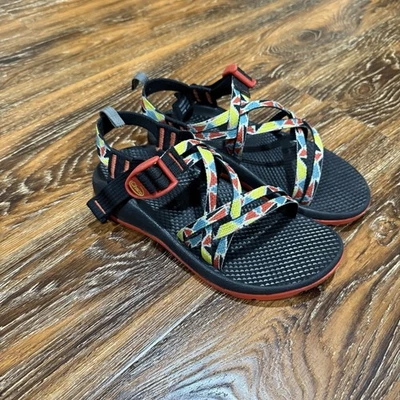 Sandalias Chacos para niños ZX/1 Ecotread corteza multi rojo negro talla 3 niños niñas Foto 1 de 4