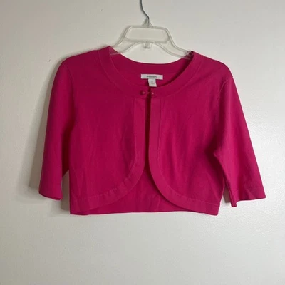 Cardigã Dressbarn Cropped Rosa Mangas 3/4 Casual Y2K Feminino Carreira Tamanho 12 - Imagem 1 de 4