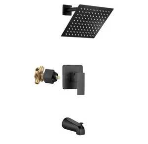 Ggstudy Shower Faucet Set with Tub Spout Bathtub Faucet Kit Complete Tub Show... - Picture 1 of 2
