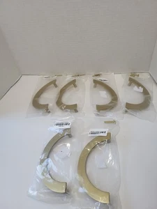 Set 6 maniglie estraibili porta armadio mezza luna ottone nuove finitura oro - Foto 1 di 6