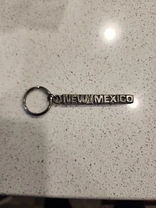 New Mexico Carved Etched Metal Keychain Key Ring  - Picture 1 of 6