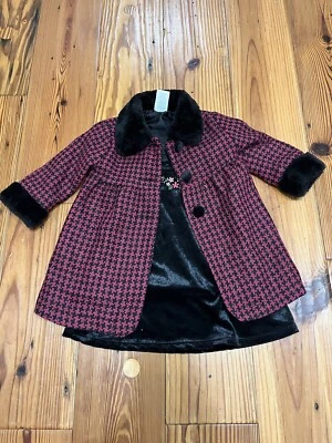 Wonderkids Otoño/Invierno Juego de 2 Piezas - Chaqueta y Vestido Pata de Gallo 12 Meses Foto 1 de 4