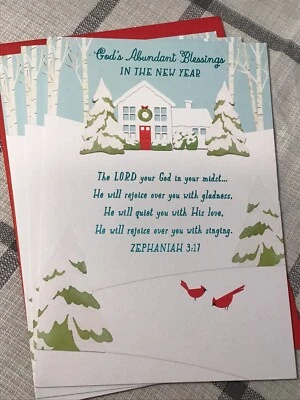 3 Hallmark Happy New Year Card Cards Religious Friend Family 8x5.25 Expressions - Image 1 of 2