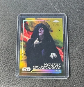 2024 Topps Chrome Star Wars Emperor Palpatine Aurebesh Variation Gold 03/50 - Picture 1 of 3