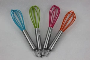 Mini Balloon Whisk Silicone ChefAid Whisk Cakes Hot Chocolate Gravy Eggs Beating - Picture 1 of 6