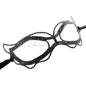 Crystal Masquerade Mask DM0019 Black - Picture 1 of 4