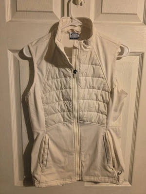 Chaleco de Correr Híbrido ASICS para Mujer Pequeño Blanco Acolchado Bolsillos con Cremallera Foto 1 de 4