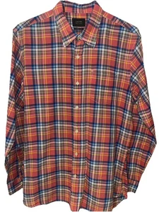JACHS NY Men’s Large Orange Plaid Button Down Long Sleeve Shirt - Picture 1 of 6