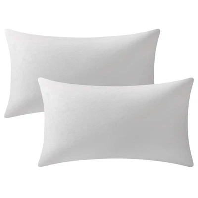 Decorative Pillow Cases 12x20 White (Covers ONLY) : 2 Pack Cozy Soft Velvet R... - Image 1 of 4