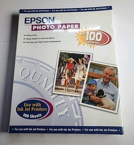 Epson Glossy Finish Photo Paper 8.5” X11” Ink Jet Printer #41864 100 Sheets - Afbeelding 1 van 2