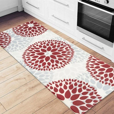 Rugshop Kitchen Mats Modern Floral Circles Anti Fatigue Standing Mat Bath Mats - Image 1 of 4