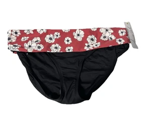 NWT Anne Cole Women's Size XL Fold Over Bikini Bottoms - Black, Red & White - Picture 1 of 6