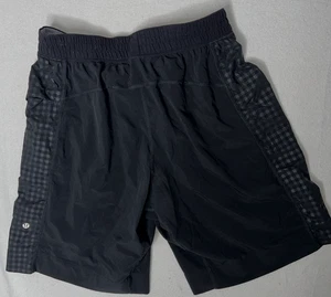 Men Sz Large Lululemon Shorts Black Athletic Pace Breaker Unlined Active Gym Run - Picture 1 of 10