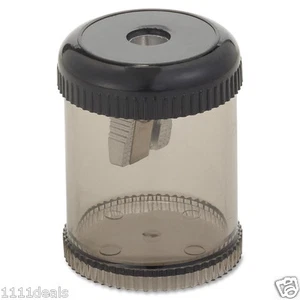 Aluminum Round Pencil Sharpener With Clear Plastic Canister - Picture 1 of 1