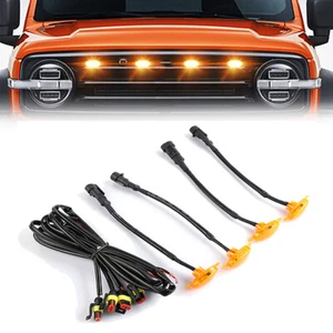 4pcs Amber Front LED Grille Led Marker Running Light for Ford Offroad Pickup SUV - Picture 1 of 12