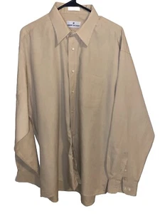 Pierre Balmain Vintage Tan Long Sleeve Button Down Shirt Size 17 34/35 - Picture 1 of 7