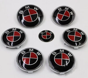 7PCS HubCaps 68MM Steering Wheel Emblem Badge Set 82MM 74MM For B-M-W 45MM - Picture 1 of 1