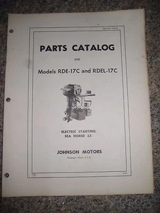 Johnson Outboard Parts Catalog Manual 1962 Sea Horse 25 HP RD & RDL-17C 376510 - Picture 1 of 3