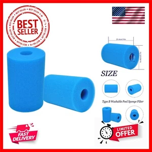 Type B Washable Pool Sponge Filter, Reusable Swimming Cartridge Foam Filter f... - Picture 1 of 7