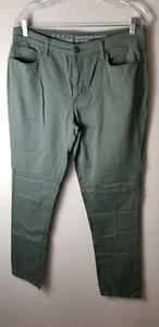 Basic Editions Slim Fit Denim Jeans Size 10 Olive Green Denim - Picture 1 of 4
