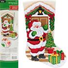 Bucilla 18" Gem Dots Stocking Kit - Santa At The Door