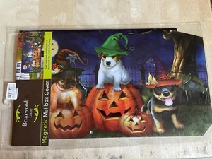 Magnetic MailBox Cover Wrap Mailwraps Fall Halloween DOGS PUMPKINS NEW - Picture 1 of 7