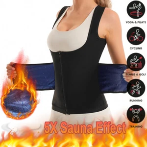 Women Sauna Sweat Body Shaper Waist Trainer Tummy Control Tank Top Workout Sport - Picture 1 of 17