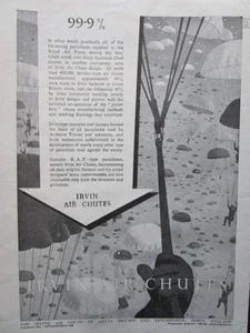 4/1946 PUB IRVING AIR CHUTE IRVIN RAF PARACHUTE CANOPIES HARNESS ORIGINAL AD - Bild 1 von 1