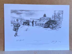 Nicolas TRUDGIAN military Art Print The Dangerous Road To Bastogne veteran signe - Picture 1 of 2