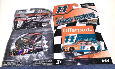 NASCAR #11 Denny Hamlin Fedex autografiado onda 6 coche y 2021 1/64 coche ¡raro! Difícil de encontrar! Foto 1 de 4